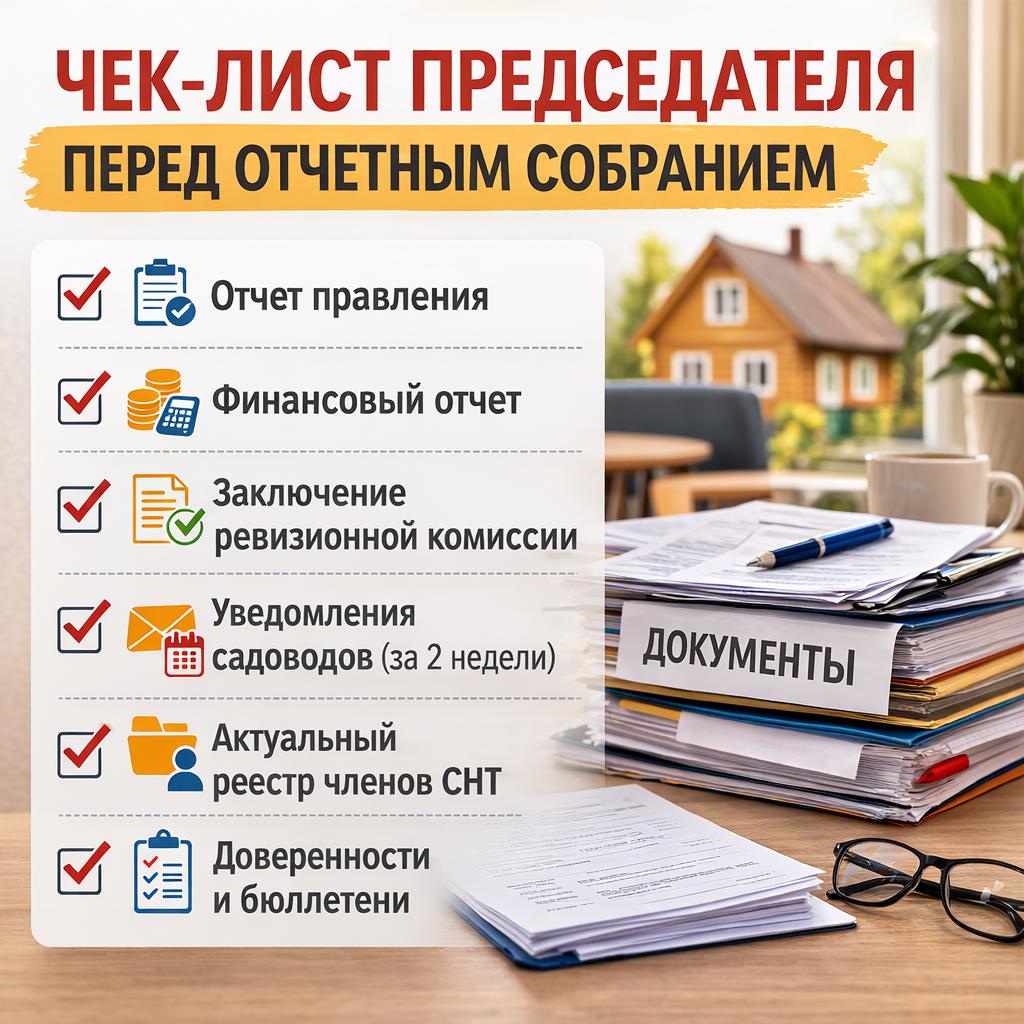 Чек лист председателя перед отчетным собранием